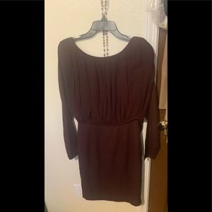GUESS BY MARCIANO Silk Draped Burgundy Cocktail Dress